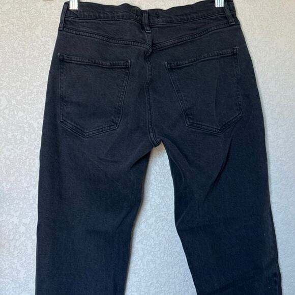 Agolde Toni MidRise Straight Jean Frayed Hem Size 27 Black - Picture 9 of 14